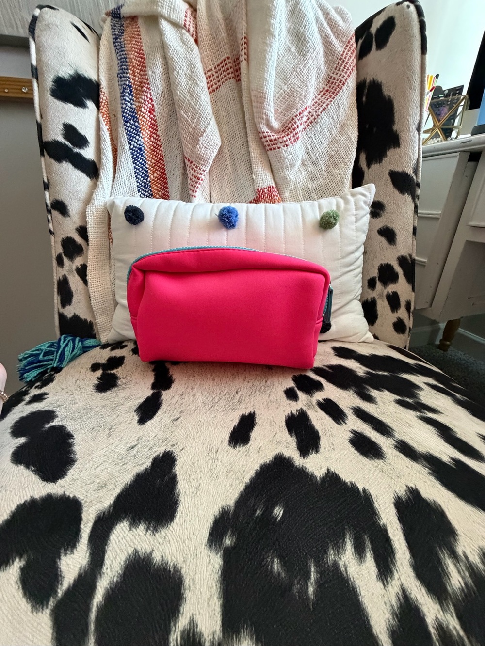 Tula Pink neoprene bag with blue zipper